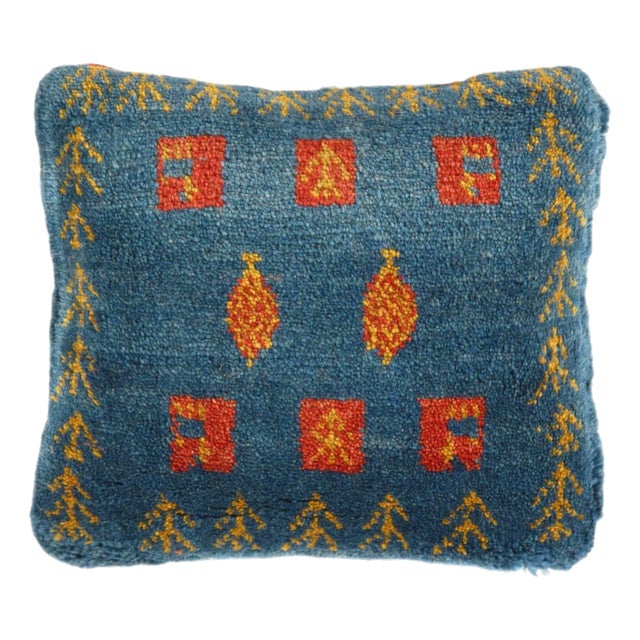 Fine Hand Knotted Persian Gabbeh Pillow For Sale