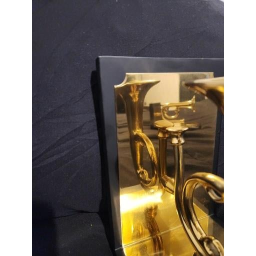 Mid 20th Century Sarreid Ltd. Limited Edition Solid Brass Trumpet Sculptural Bookends - Pair For Sale - Image 10 of 16