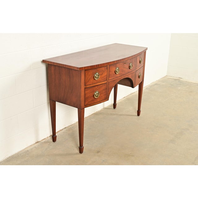 Baker Furniture Company Baker Furniture Style Federal Mahogany Bow Front Sideboard Credenza or Buffet For Sale - Image 4 of 15