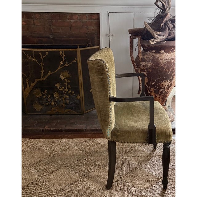 Wood Mid Century Arm Chair With Nail Heads For Sale - Image 7 of 13