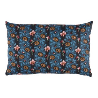 Schumacher LaRue Stripe Lumbar 16" Pillow In Midnight For Sale