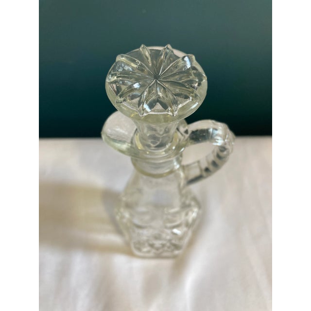 Art Deco Vintage Cut Glass Starburst Cruet With Stopper For Sale - Image 3 of 6