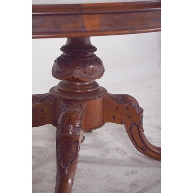Antique Oval Walnut Dining Table, 1890s For Sale - Image 4 of 13