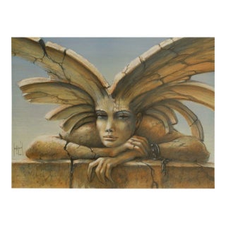 1990 Francis De Saint-Genies Enigme Signed Lithograph For Sale