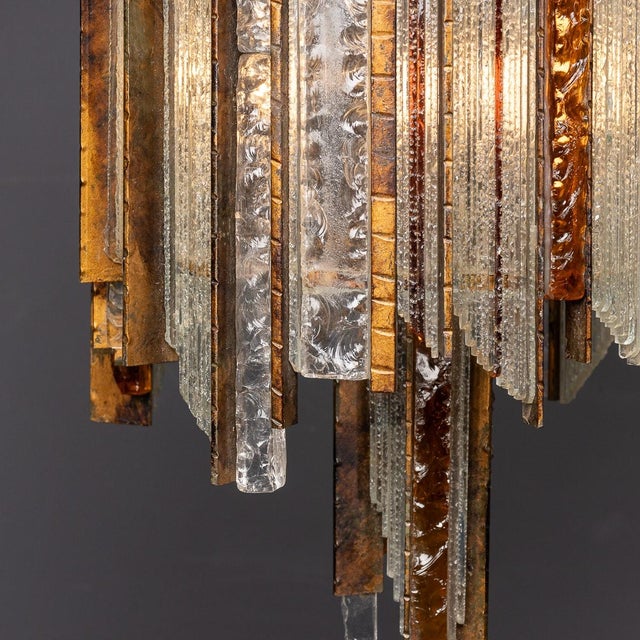 Vintage 20th Century Brutalist Italian Pendant Light by Albano Poli for Poliarte, 1970a For Sale - Image 10 of 16