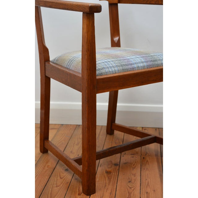 Gold Arts and Crafts Desk Chair in Oak, 1900 For Sale - Image 8 of 15