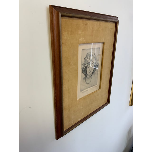 Mustard 20th Century Milton R. Bellin Etching Titled “My Loving Wife Thorne” For Sale - Image 8 of 10