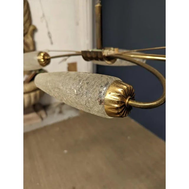 Chandelier in the style of Arlus, 1970s For Sale - Image 3 of 6