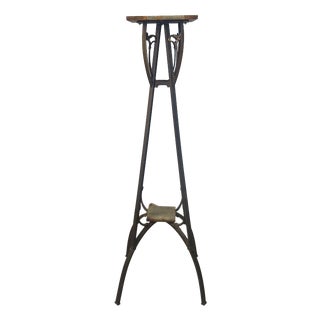 Art Nouveau Riser in Wrought Iron with Alabaster Tops, 1890s For Sale