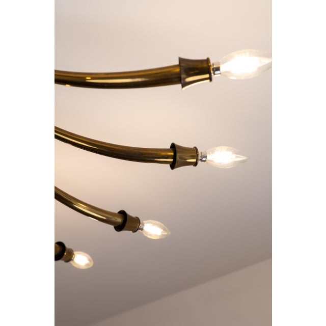 Large 16 Lights Ceiling Lamp by Oscar Torlasco for Lumi, 1950s For Sale - Image 12 of 14