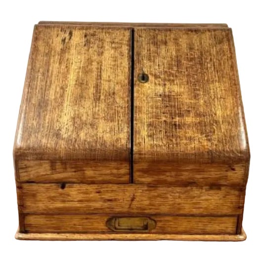 Quality Antique Victorian Oak Stationary Box, 1870s For Sale