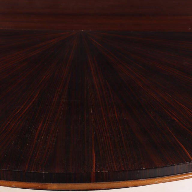 Maison Dominique Attributed André Domin & Marcel Genevrière for Maison Dominique Macassar Ebony Dining Table, C. 1950. For Sale - Image 4 of 4
