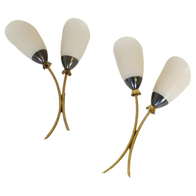 Mid-Century Brass and Opaline Wall Lamps from ASEA, Sweden, 1950s, Set of 2 For Sale - Image 16 of 16