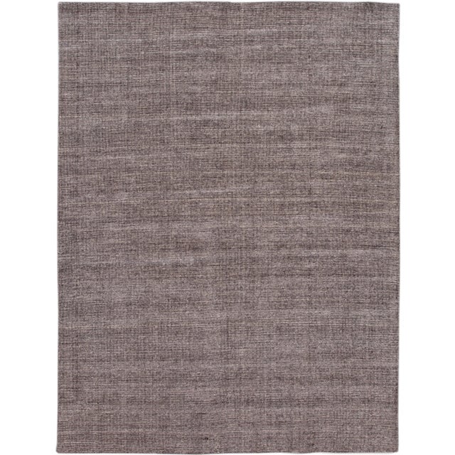 2010s Groove Collection Modern Bamboo Silk & Wool Rug in Beige and Gray For Sale - Image 5 of 5