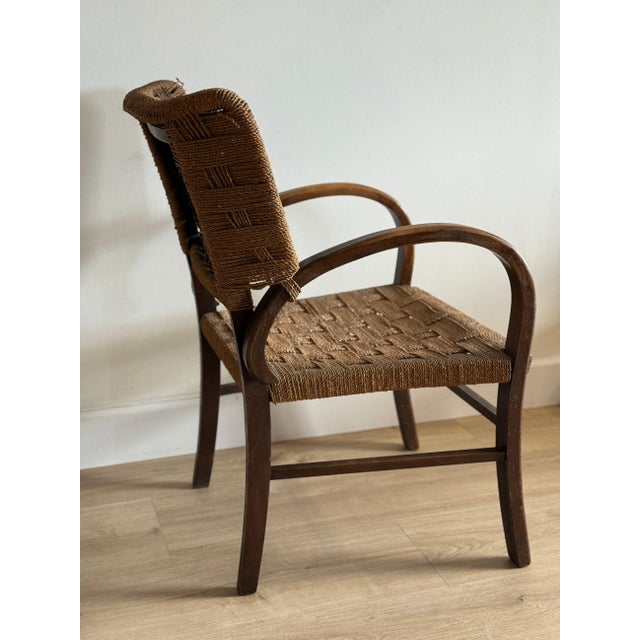 Early 20th Century European Art Deco Rush Chair For Sale - Image 13 of 13