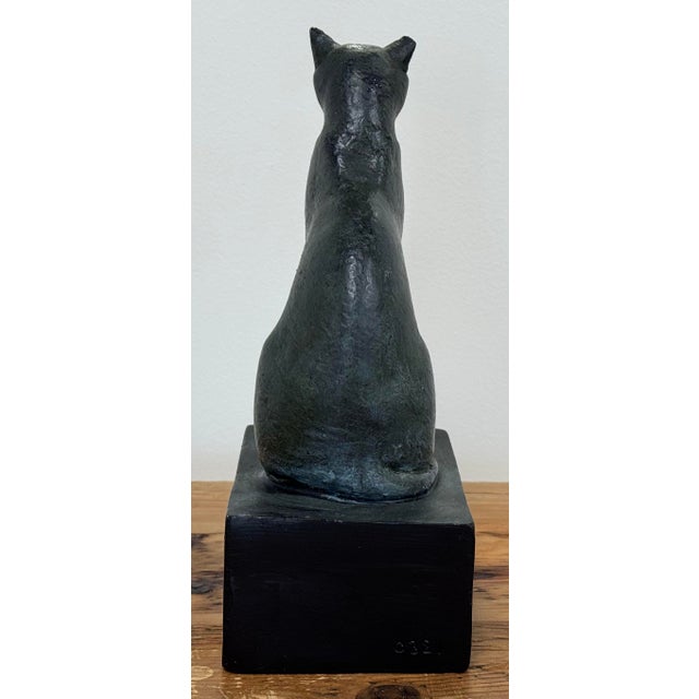 Sculpture Materials Vintage Egyptian Style Plaster of Paris Cat For Sale - Image 7 of 10