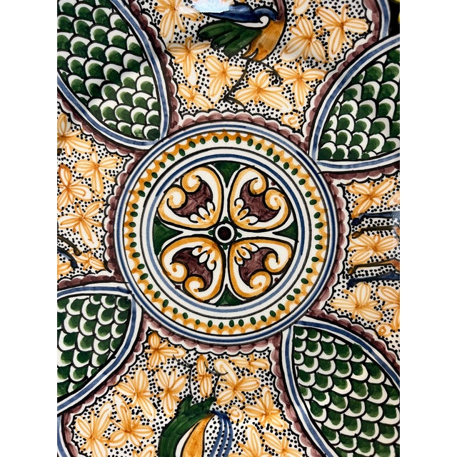 Orange Coimbra Ceramic - Hand Painted Portuguese Plate 6 For Sale - Image 8 of 10