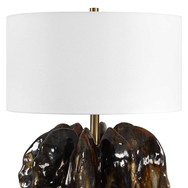Jaudon Brown Glass Table Lamp For Sale In Chicago - Image 6 of 7