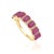 2.89 Carat Ruby & Diamond Band Ring in 14k Yellow Gold Stackable Design Size 5 For Sale - Image 4 of 16
