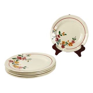 Early 20th Century Bitche Dessert Plates from Sarreguemines, 1890s, Set of 6 For Sale