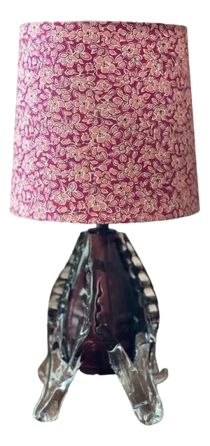 Mid-Century Burgundy Colored Glass Table Lamp, 1960s