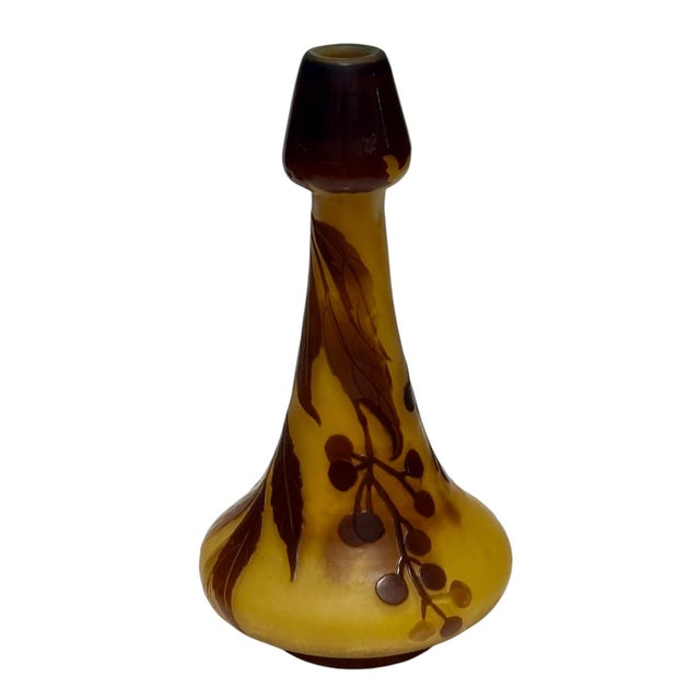 Art Nouveau Antique Art Nouveau Galle Cameo Glass Vase For Sale - Image 3 of 3