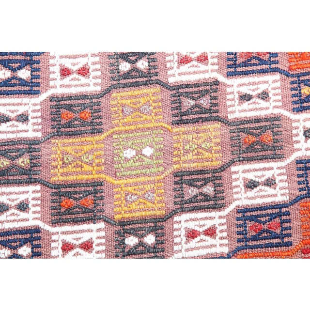 1940s Handmade Flatweave Multi Color Tones Vintage Cicim Kilim For Sale - Image 10 of 11