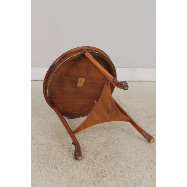 John Widdicomb Round Burl Wood Lamp Table For Sale - Image 12 of 13