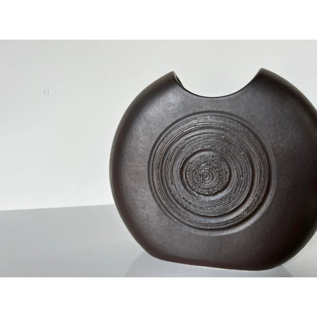 Mid-Century Modern Vintage Italian Brown Matte Glaze Decorative Vase/ Sold For Sale - Image 3 of 12
