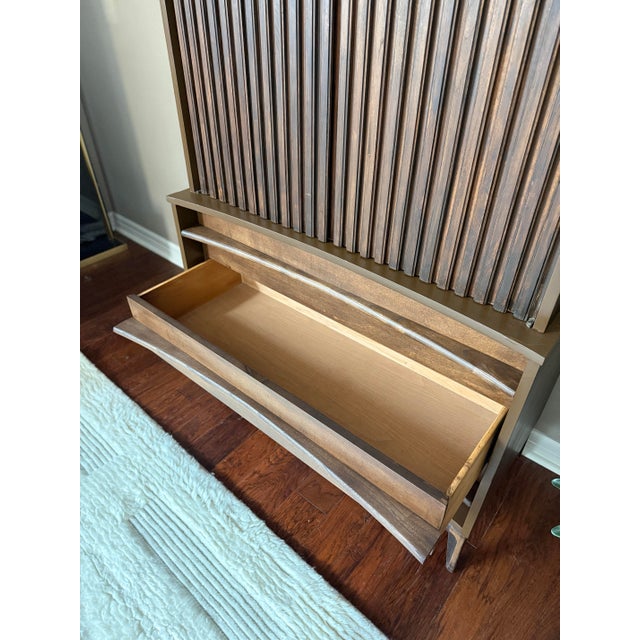 Vintage Curved Front Tallboy Dresser After Young Manufacturing, Attributed For Sale - Image 11 of 12