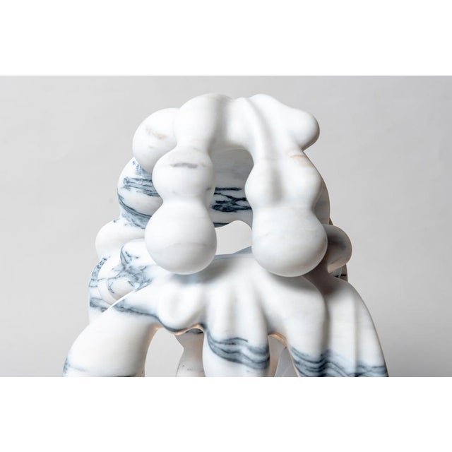 Contemporary Ahyi Handmade Table Lamp in White Marble by Manta For Sale - Image 3 of 17