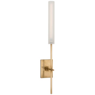 Ian K. Fowler for Visual Comfort Signature Fay 18" Sconce in Hand-Rubbed Antique Brass with Frosted Glass For Sale