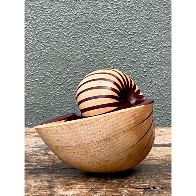 Vintage Handcrafted Wood Nautilus Form For Sale - Image 11 of 12