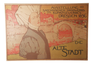 Art Nouveau Exhibition Poster of Saxony by Otto Fischer, Dresden, 1896