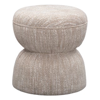 Tomlin Beige Gaming Ruched Ottoman For Sale