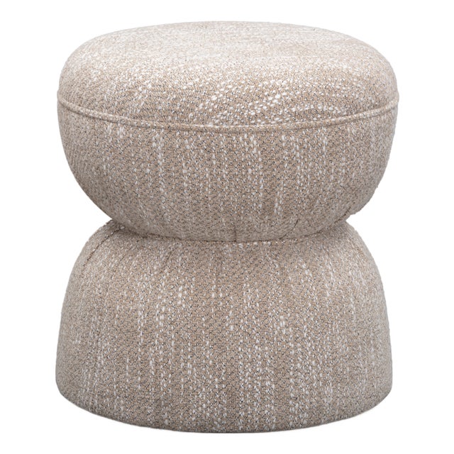 Tomlin Beige Gaming Ruched Ottoman For Sale