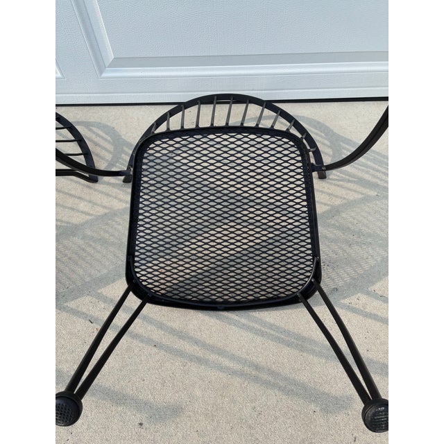 Metal Signed 1950's Russell Woodward Metal Pinecrest Dining Chairs Set of 2 For Sale - Image 7 of 12