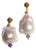 1990s Baroque Pearl, Tanzanite and 22K Gold Drop Earrings, Pair For Sale