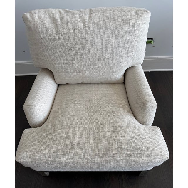 Pair of A. Rudin No. 681 Lounge Chairs Upholstered in Ivory/Beige Fabric For Sale - Image 10 of 14
