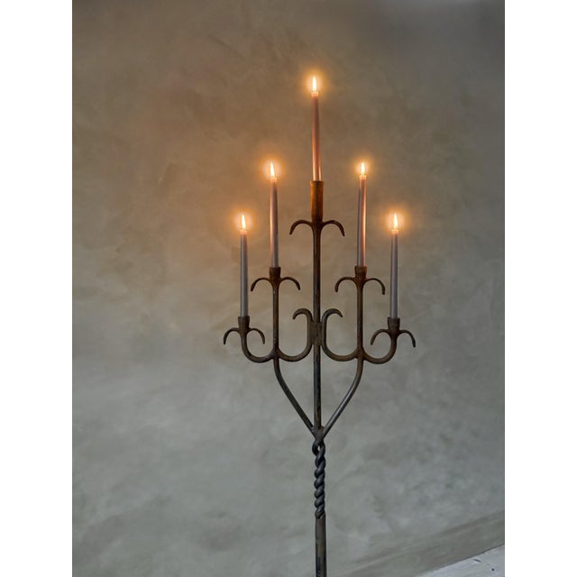 20th Century Wrought Iron Candelabra For Sale - Image 6 of 9