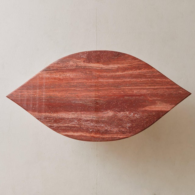 Modern Italian Red Travertine Coffee Table, 1970s For Sale - Image 3 of 8