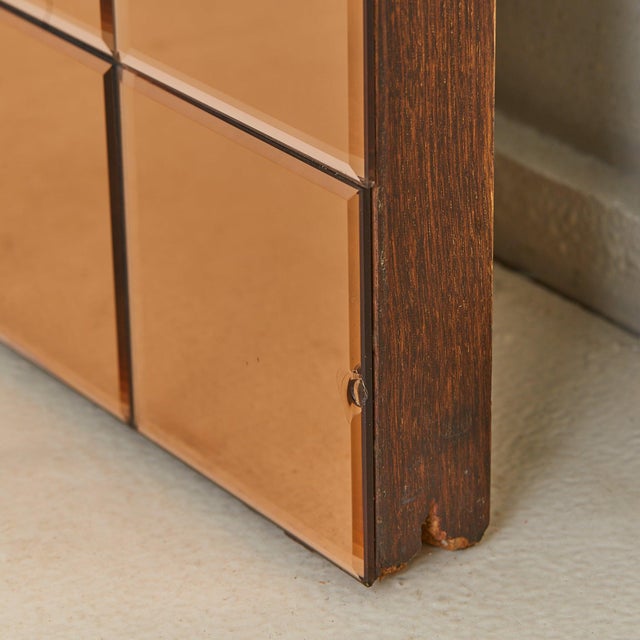 Wood Italian Rose Gold Paneled Floor-Length Mirror, 1970s For Sale - Image 7 of 10