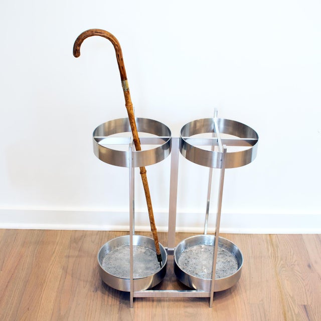 Mid-Century Industrial Aluminum Umbrella Stand Holder For Sale In Atlanta - Image 6 of 8