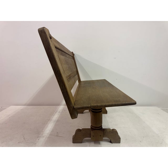 1960s Solid Oak Bench by De Puydt, Belgium A beautifully constructed solid oak bench produced by De Puydt, Belgium, during...