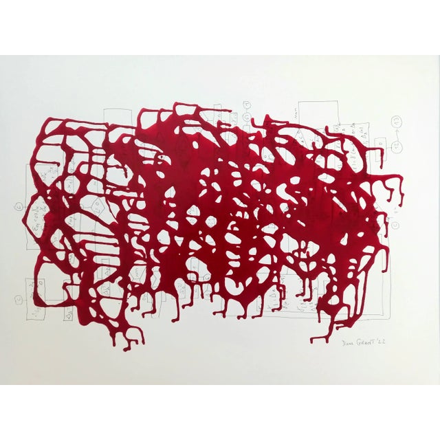 2020s Framed Original Abstract Pigment & Resin Painting on Paper by Diane Grant For Sale - Image 5 of 12