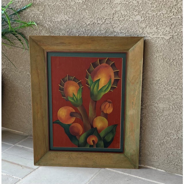 Excellent Pre-Owned Condition. This beauty, an original one-of-a-kind oil painting on board with fabulous color, was...