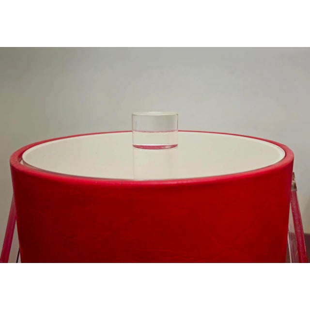 Plastic 1960s Morgan Design Bucket Brigade 15" Tall Red Ice Bucket For Sale - Image 7 of 18