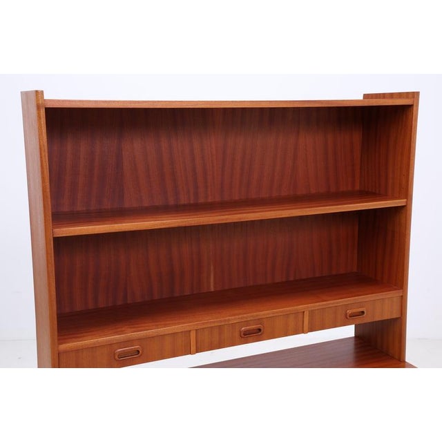 Mid-Century Teak Bookshelf with Drawers and Hutch For Sale - Image 6 of 18
