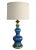1960s Vintage 1960's Double-Baluster Sapphire-Blue Drip Glaze Lamp For Sale - Image 5 of 5