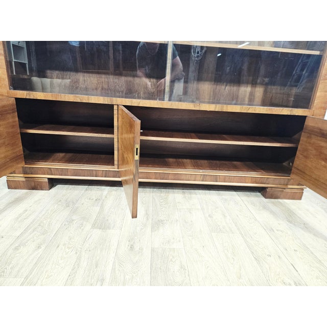 Brown Art Deco Walnut Executive Office Set, 1930s, Set of 2 For Sale - Image 8 of 18